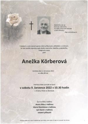 paní Anežka Körberová, 89 let